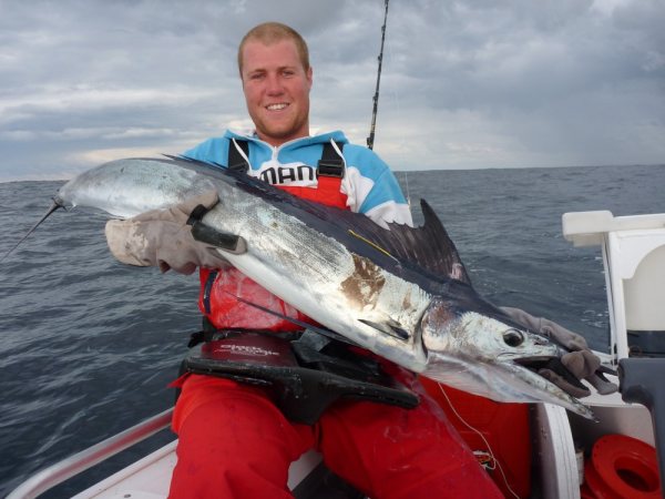 ANGLER: Sam Owen  SPECIES: Spearfish WEIGHT: Approx 25 Kg LURE: J.B. Little Donger